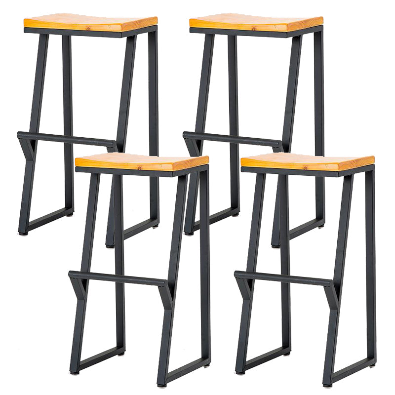 Contemporary Wood Counter Stools Metal Bar Stool for Home Use 4 Piece Set Bar Stool(30"H) Clearhalo 'Bar Furniture' 'Bar Stools' 'bar_stools' 'furn' 'furn_bar_stools' 'Furniture' 'Kitchen & Dining Furniture' 6187134