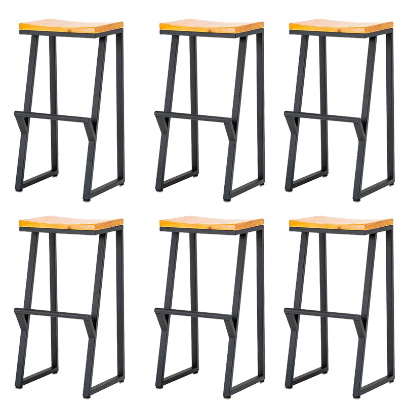 Contemporary Wood Counter Stools Metal Bar Stool for Home Use 6 Piece Set Bar Stool(30"H) Clearhalo 'Bar Furniture' 'Bar Stools' 'bar_stools' 'furn' 'furn_bar_stools' 'Furniture' 'Kitchen & Dining Furniture' 6187135
