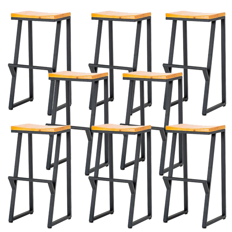 Contemporary Wood Counter Stools Metal Bar Stool for Home Use 8 Piece Set Bar Stool(30"H) Clearhalo 'Bar Furniture' 'Bar Stools' 'bar_stools' 'furn' 'furn_bar_stools' 'Furniture' 'Kitchen & Dining Furniture' 6187136