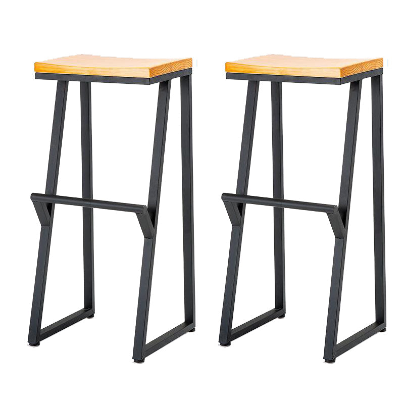 Contemporary Wood Counter Stools Metal Bar Stool for Home Use 2 Piece Set Bar Stool(33"H) Clearhalo 'Bar Furniture' 'Bar Stools' 'bar_stools' 'furn' 'furn_bar_stools' 'Furniture' 'Kitchen & Dining Furniture' 6187138