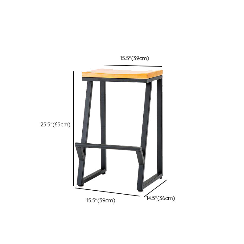 Contemporary Wood Counter Stools Metal Bar Stool for Home Use Clearhalo 'Bar Furniture' 'Bar Stools' 'bar_stools' 'furn' 'furn_bar_stools' 'Furniture' 'Kitchen & Dining Furniture' 6187142