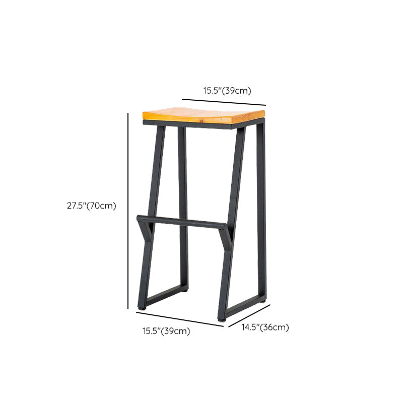 Contemporary Wood Counter Stools Metal Bar Stool for Home Use Clearhalo 'Bar Furniture' 'Bar Stools' 'bar_stools' 'furn' 'furn_bar_stools' 'Furniture' 'Kitchen & Dining Furniture' 6187143