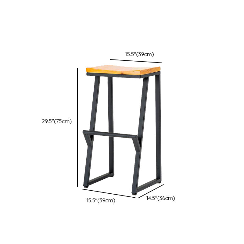 Contemporary Wood Counter Stools Metal Bar Stool for Home Use Clearhalo 'Bar Furniture' 'Bar Stools' 'bar_stools' 'furn' 'furn_bar_stools' 'Furniture' 'Kitchen & Dining Furniture' 6187144