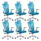 Modern Desk Chair Mesh Computer Chair High-Back Chair in Blue