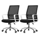 Contemporary Office Chair Microfiber Black Task Mid-Back Chair with Wheels 2 Piece Set Clearhalo 'furn' 'furn_office_chair' 'Furniture' 'Office Chairs' 'Office Furniture' 'office_chair' 6187190