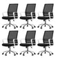 Contemporary Office Chair Microfiber Black Task Mid-Back Chair with Wheels 6 Piece Set Clearhalo 'furn' 'furn_office_chair' 'Furniture' 'Office Chairs' 'Office Furniture' 'office_chair' 6187193