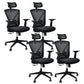 Modern & Contemporary Wheels Chair Microfiber Black High Back Chair 4 Piece Set Black Clearhalo 'furn' 'furn_office_chair' 'Furniture' 'Office Chairs' 'Office Furniture' 'office_chair' 6187217