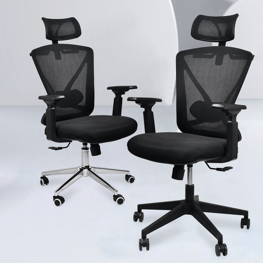 Modern & Contemporary Wheels Chair Microfiber Black High Back Chair Clearhalo 'furn' 'furn_office_chair' 'Furniture' 'Office Chairs' 'Office Furniture' 'office_chair' 6187220