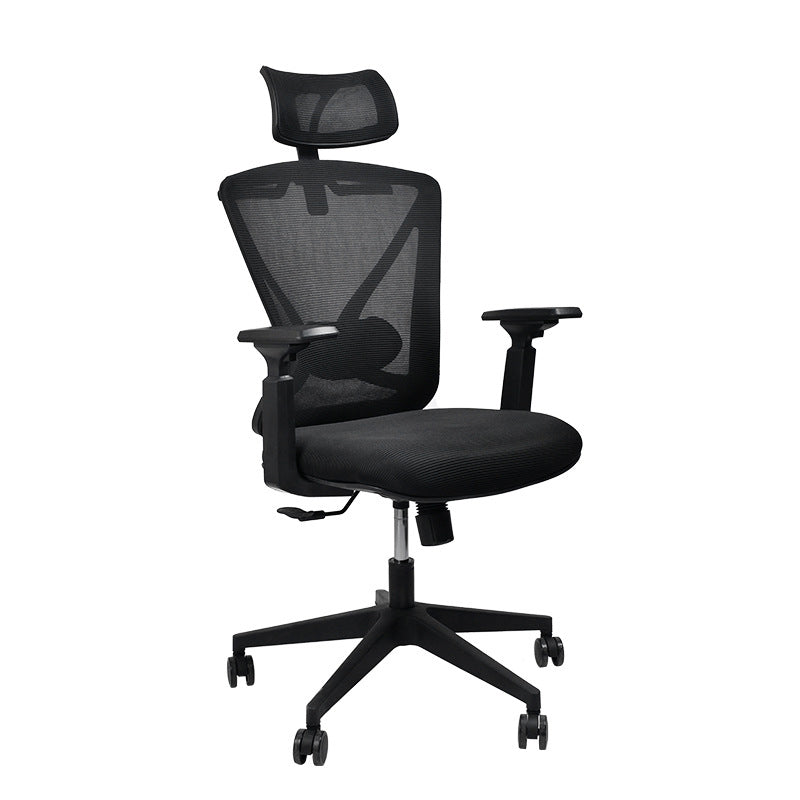 Modern & Contemporary Wheels Chair Microfiber Black High Back Chair 1 Piece Black Clearhalo 'furn' 'furn_office_chair' 'Furniture' 'Office Chairs' 'Office Furniture' 'office_chair' 6187223