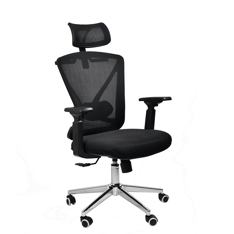 Modern & Contemporary Wheels Chair Microfiber Black High Back Chair 1 Piece Silver Clearhalo 'furn' 'furn_office_chair' 'Furniture' 'Office Chairs' 'Office Furniture' 'office_chair' 6187224