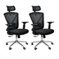 Modern & Contemporary Wheels Chair Microfiber Black High Back Chair 2 Piece Set Silver Clearhalo 'furn' 'furn_office_chair' 'Furniture' 'Office Chairs' 'Office Furniture' 'office_chair' 6187225