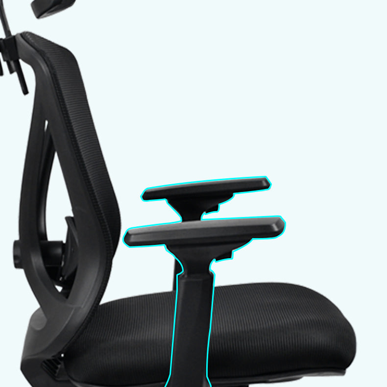 Modern & Contemporary Wheels Chair Microfiber Black High Back Chair Clearhalo 'furn' 'furn_office_chair' 'Furniture' 'Office Chairs' 'Office Furniture' 'office_chair' 6187230