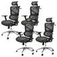 Contemporary Mid-Back Office Chair Ergonomic Adjustable Seat Height Desk Chair Black 4 Piece Set Clearhalo 'furn' 'furn_office_chair' 'Furniture' 'Office Chairs' 'Office Furniture' 'office_chair' 6187237