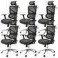Contemporary Mid-Back Office Chair Ergonomic Adjustable Seat Height Desk Chair Black 6 Piece Set Clearhalo 'furn' 'furn_office_chair' 'Furniture' 'Office Chairs' 'Office Furniture' 'office_chair' 6187240