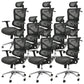 Contemporary Mid-Back Office Chair Ergonomic Adjustable Seat Height Desk Chair Black 8 Piece Set Clearhalo 'furn' 'furn_office_chair' 'Furniture' 'Office Chairs' 'Office Furniture' 'office_chair' 6187241