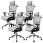 Contemporary Mid-Back Office Chair Ergonomic Adjustable Seat Height Desk Chair Grey 4 Piece Set Clearhalo 'furn' 'furn_office_chair' 'Furniture' 'Office Chairs' 'Office Furniture' 'office_chair' 6187246