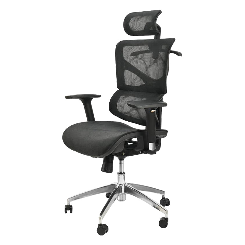 Contemporary Mid-Back Office Chair Ergonomic Adjustable Seat Height Desk Chair Black 1 Piece Clearhalo 'furn' 'furn_office_chair' 'Furniture' 'Office Chairs' 'Office Furniture' 'office_chair' 6187248