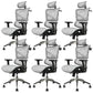 Contemporary Mid-Back Office Chair Ergonomic Adjustable Seat Height Desk Chair Grey 6 Piece Set Clearhalo 'furn' 'furn_office_chair' 'Furniture' 'Office Chairs' 'Office Furniture' 'office_chair' 6187249