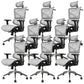 Contemporary Mid-Back Office Chair Ergonomic Adjustable Seat Height Desk Chair Grey 8 Piece Set Clearhalo 'furn' 'furn_office_chair' 'Furniture' 'Office Chairs' 'Office Furniture' 'office_chair' 6187250