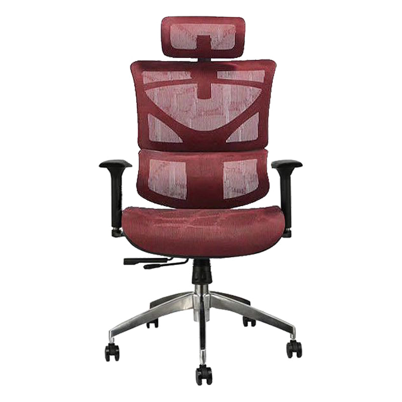 Contemporary Mid-Back Office Chair Ergonomic Adjustable Seat Height Desk Chair Red 1 Piece Clearhalo 'furn' 'furn_office_chair' 'Furniture' 'Office Chairs' 'Office Furniture' 'office_chair' 6187252