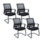 Contemporary Office Chair Fixed Arms Lumbar Support Conference Chair Textured Black 4 Piece Set Clearhalo 'furn' 'furn_office_chair' 'Furniture' 'Office Chairs' 'Office Furniture' 'office_chair' 6187320