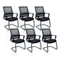 Contemporary Office Chair Fixed Arms Lumbar Support Conference Chair Textured Black 6 Piece Set Clearhalo 'furn' 'furn_office_chair' 'Furniture' 'Office Chairs' 'Office Furniture' 'office_chair' 6187323