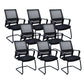 Contemporary Office Chair Fixed Arms Lumbar Support Conference Chair Textured Black 8 Piece Set Clearhalo 'furn' 'furn_office_chair' 'Furniture' 'Office Chairs' 'Office Furniture' 'office_chair' 6187324