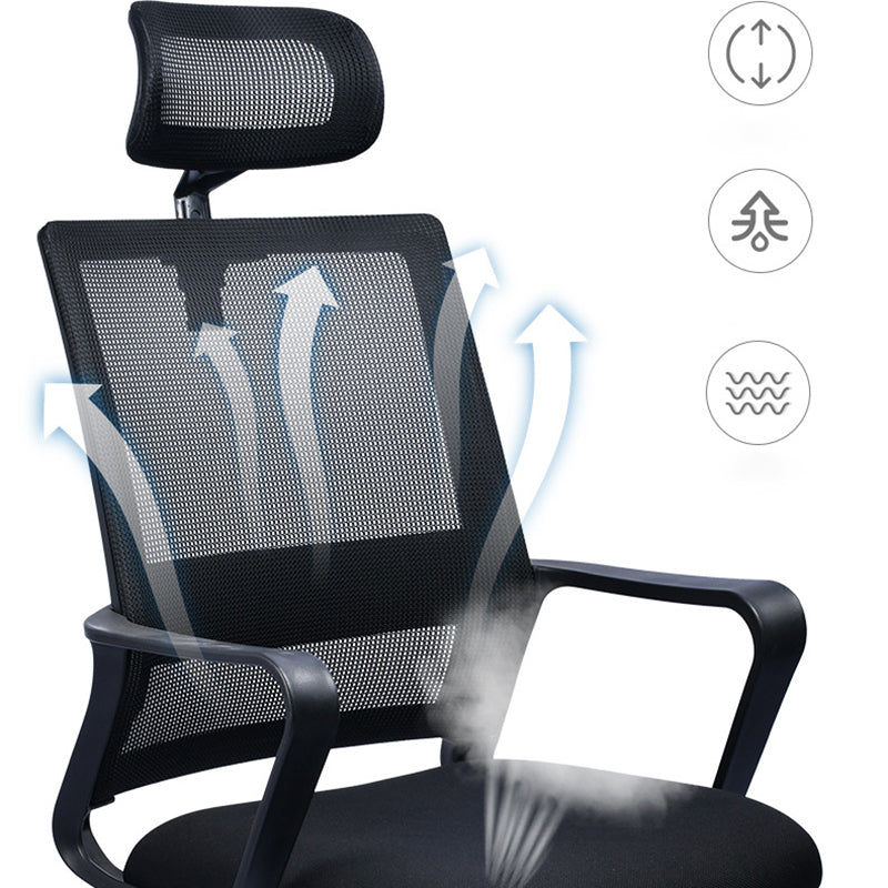 Contemporary Office Chair Fixed Arms Lumbar Support Conference Chair Clearhalo 'furn' 'furn_office_chair' 'Furniture' 'Office Chairs' 'Office Furniture' 'office_chair' 6187328