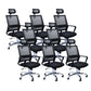 Contemporary Office Chair Fixed Arms Lumbar Support Conference Chair Black 8 Piece Set Clearhalo 'furn' 'furn_office_chair' 'Furniture' 'Office Chairs' 'Office Furniture' 'office_chair' 6187335