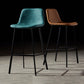 Industrial Metal Barstool Leather Low Back Stool with Cushion