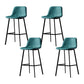Industrial Metal Barstool Leather Low Back Stool with Cushion
