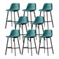 Industrial Metal Barstool Leather Low Back Stool with Cushion