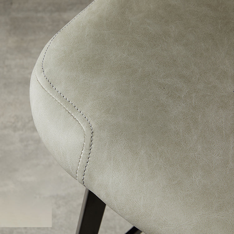 Industrial Metal Barstool Leather Low Back Stool with Cushion