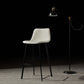 Industrial Metal Barstool Leather Low Back Stool with Cushion