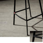 Industrial Metal Barstool Leather Low Back Stool with Cushion