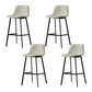 Industrial Metal Barstool Leather Low Back Stool with Cushion