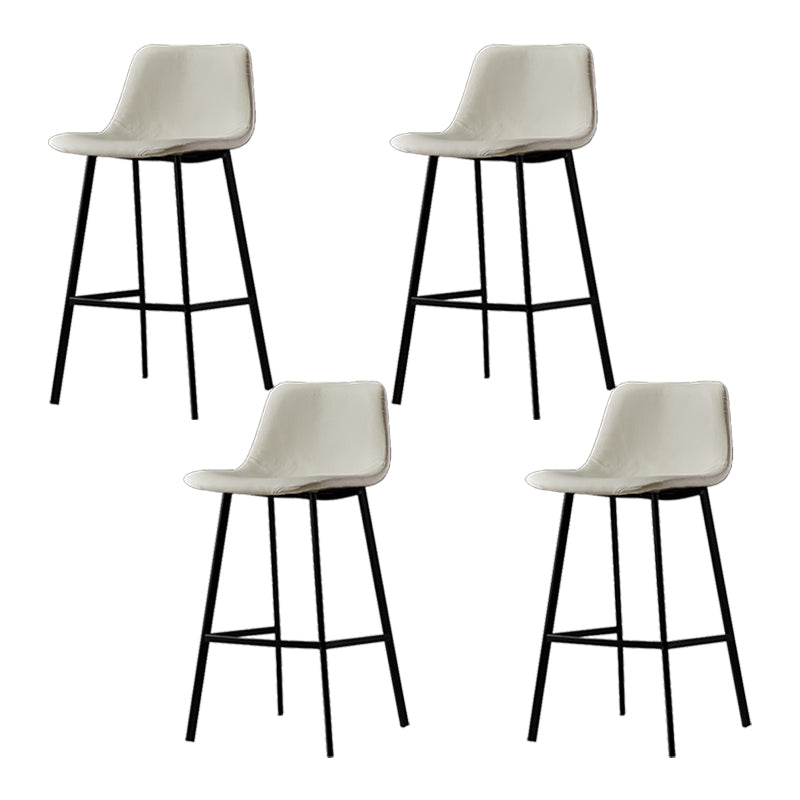 Industrial Metal Barstool Leather Low Back Stool with Cushion