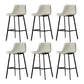 Industrial Metal Barstool Leather Low Back Stool with Cushion