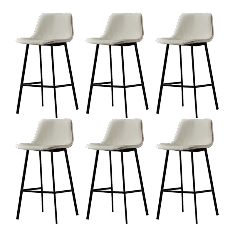 Industrial Metal Barstool Leather Low Back Stool with Cushion