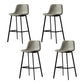 Industrial Metal Barstool Leather Low Back Stool with Cushion