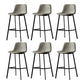 Industrial Metal Barstool Leather Low Back Stool with Cushion