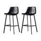 Industrial Metal Barstool Leather Low Back Stool with Cushion