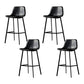Industrial Metal Barstool Leather Low Back Stool with Cushion
