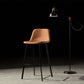 Industrial Metal Barstool Leather Low Back Stool with Cushion