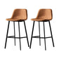 Industrial Metal Barstool Leather Low Back Stool with Cushion