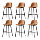 Industrial Metal Barstool Leather Low Back Stool with Cushion