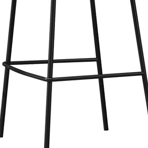 Armloser Barhocker aus Metall im zeitgenössischen Stil mit Leinen-Thekenbarhocker für die Küche