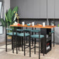 Industrial Table and Stool Set 1/2/7 Pieces Solid Wood Bar Table and Stools 7 Pieces: Table, 6 Stools Clearhalo 'Bar Furniture' 'furn' 'furn_home_bar_bar_sets' 'Furniture' 'Home Bars & Bar Sets' 'home_bar_bar_sets' 'Kitchen & Dining Furniture' 6187582