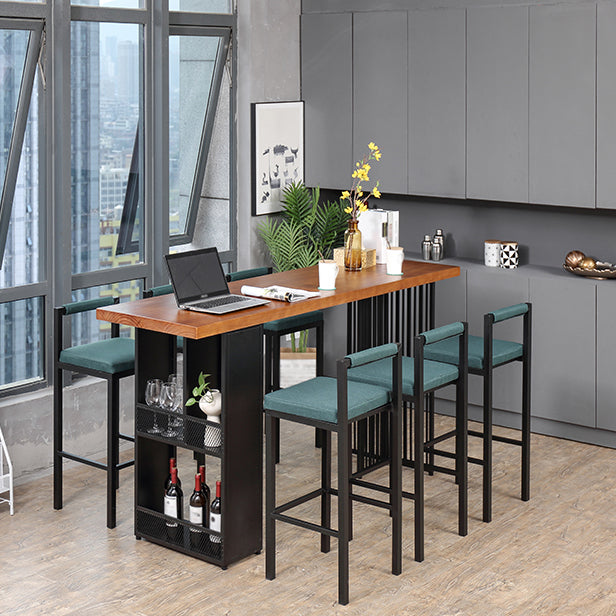 Industrial Table and Stool Set 1/2/7 Pieces Solid Wood Bar Table and Stools Clearhalo 'Bar Furniture' 'furn' 'furn_home_bar_bar_sets' 'Furniture' 'Home Bars & Bar Sets' 'home_bar_bar_sets' 'Kitchen & Dining Furniture' 6187584