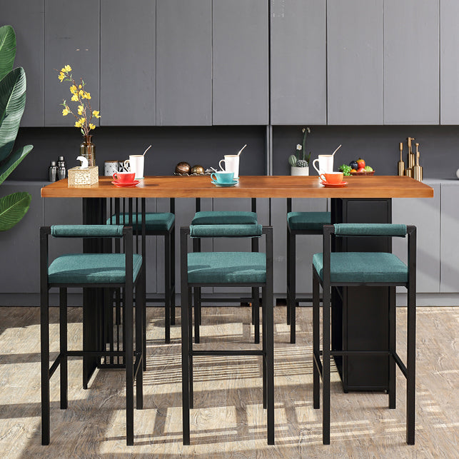 Industrial Table and Stool Set 1/2/7 Pieces Solid Wood Bar Table and Stools Clearhalo 'Bar Furniture' 'furn' 'furn_home_bar_bar_sets' 'Furniture' 'Home Bars & Bar Sets' 'home_bar_bar_sets' 'Kitchen & Dining Furniture' 6187585